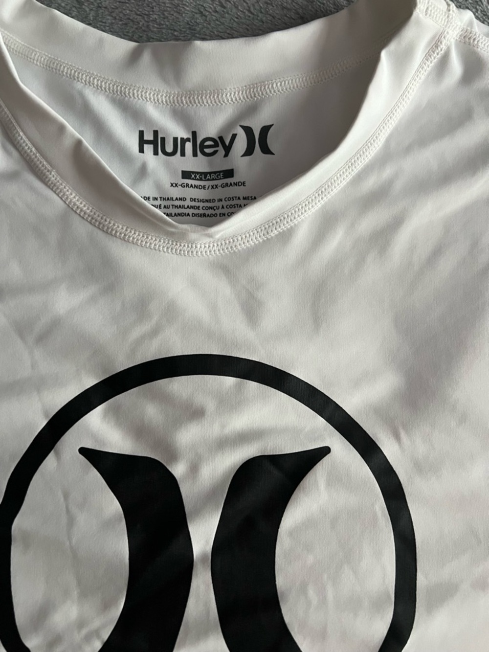 Hurley Men’s White Logo SPF 50 Short-Sleeve Sun Guard Shirt